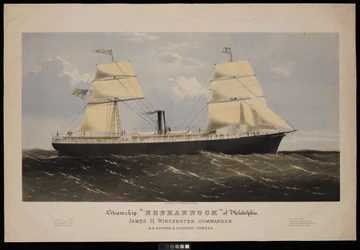 Dampfschiff Neshannock aus Philadelphia. James H Winchester, Kommandant. E A Souder & Company, Eigentümer