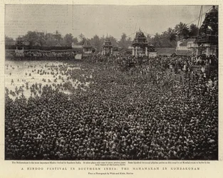 Ein Hindufest in Südindien, das Mahamakam in Kombakonam