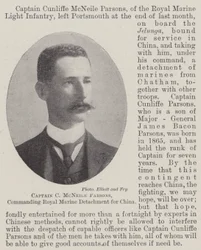 Kapitän C McNeile Parsons, Kommandant der Royal Marine Abteilung für China