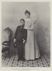 Christina, Regentin von Spanien, und ihr Sohn, Alfonso XIII., König von Spanien
