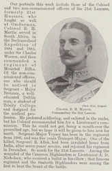 Oberst R. H. Martin, Kommandant der 21. Lancers
