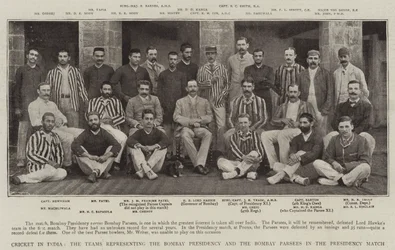 Cricket in Indien, die Teams, die das Bombay-Präsidium und die Bombay-Parsen im Präsidiumsspiel vertreten