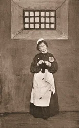 Emmeline Pankhurst in einer Zelle im Holloway-Gefängnis