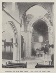 Innenraum der neuen deutschen Kirche in Jerusalem