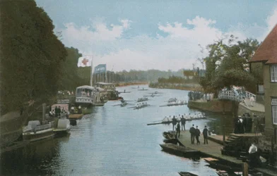 Isis, von der Folly Bridge in der Eights Week