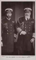 König Edward VII, König George V (s/w Foto)