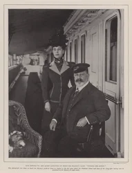 König Edward VII. und Königin Alexandra an Bord der königlichen Yacht Victoria und Albert