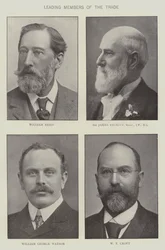 Führende Mitglieder des Lebensmittelhandels (s/w Foto)