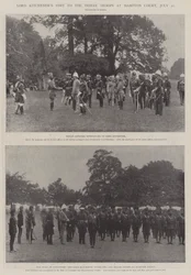 Lord Kitcheners Besuch bei den indischen Truppen im Hampton Court, 22. Juli