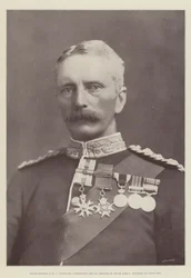 Generalmajor E R P Woodgate, Kommandeur der 9. Brigade in Südafrika, verwundet bei Spion Kop