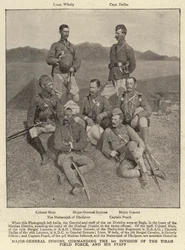 Generalmajor Symons, Kommandeur der 1. Division der Tirah-Feldtruppe, und sein Stab