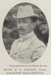 Major H. L. Gallwey, DSO, amtierender HBM-Konsul in Duke Town