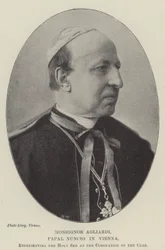 Monsignore Agliardi, päpstlicher Nuntius in Wien, Vertreter des Heiligen Stuhls bei der Krönung des Zaren