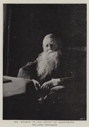 Mr. Ruskin in seinem Arbeitszimmer in Brantwood