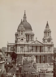 Postkarte der Westfassade der St. Paul