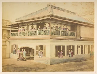 Prostituierte im Shinpuro-Bordell, Takashima-cho, Yokohama, Fotograf: Stillfried, Raimund von Lucas Sammlung: Fotografischer Bericht der Weltreise von Charles James und Morton P, Lucas