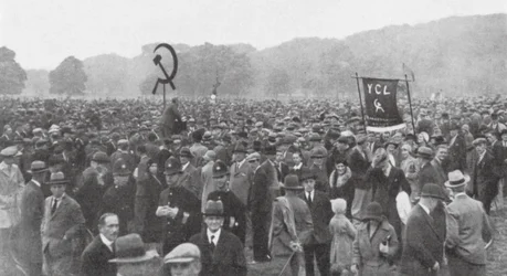 Kundgebung arbeitsloser Arbeiter im Hyde Park, London
