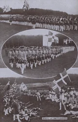 Nachstellung der Schlacht von Dettingen, 1743 in Bayern während des Österreichischen Erbfolgekriegs