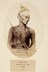 Rengma Naga, marodierender Hügelstamm, Assam, aus The People of India, von J. Forbes Watson, veröffentlicht 1868