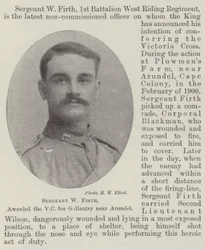 Sergeant W. Firth, ausgezeichnet mit dem Victoria-Kreuz für Tapferkeit nahe Arundel