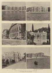 Einige Paläste des Sultans der Türkei