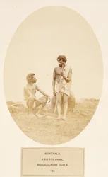 Sonthals, Ureinwohner, Bhaugulpore-Hügel, aus The People of India, von J. Forbes Watson, veröffentlicht 1868