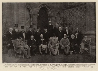 Rede Tag am Wellington College, eine Gruppe königlicher, angesehener Besucher