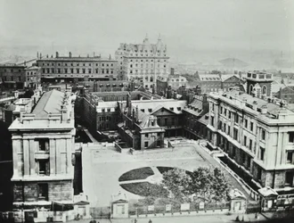 St Thomas Hospital: Erhöhte Ansicht der Außenansicht, 1862