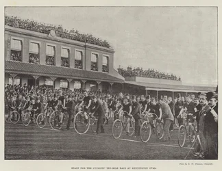 Start des Zehn-Meilen-Rennens für Radfahrer im Kennington Oval