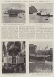 Der America Cup Herausforderer, Stapellauf der Shamrock II in Dumbarton, 20. April