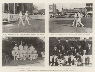 Das unentschiedene Cricket-Match zwischen Oxford und Cambridge in Lords, 4., 5. und 6. Juli