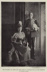 Die Herzogin von York und der Herzog von Westminster bei der Hochzeit in Eaton Hall