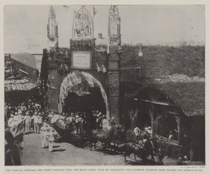 Der Herzog von Cornwall und Yorks Kolonialtour, die königliche Gesellschaft mit Seiner Exzellenz dem Gouverneur, Abfahrt von Colombo zum Queen