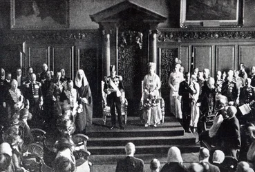Der König appelliert an das Volk von Irland im Rathaus, Illustration aus 