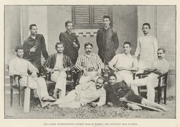 Das Parsee-Vertreter-Cricket-Team in Bombay, das Meisterteam in Indien