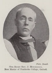 Der rechte ehrwürdige J Mitchinson, neuer Master des Pembroke College, Oxford