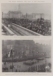 Der königliche Fortschritt, die Marine in der Prozession