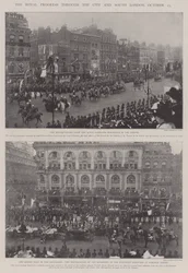 Der königliche Fortschritt durch die Stadt und Süd-London, 25. Oktober