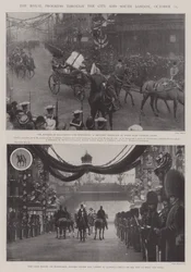 Der königliche Fortschritt durch die Stadt und Süd-London, 25. Oktober