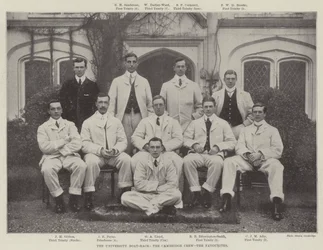 Das Universitäts-Bootrennen, die Cambridge-Crew, die Favoriten