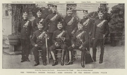 Der Venezuela-Grenzkonflikt, einige Offiziere der Polizei von Britisch-Guayana