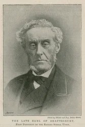 Der verstorbene Earl of Shaftesbury, erster Präsident der Ragged School Union