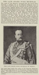 Der verstorbene Großherzog Nikolaus von Russland