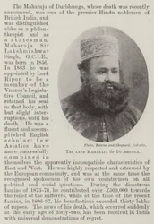 Der verstorbene Maharaja von Durbhunga