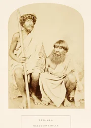Toda-Männer, Neelgerry-Hügel, aus The People of India, von J. Forbes Watson, veröffentlicht 1868