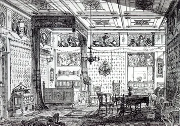 Ein Schlafzimmer, aus 