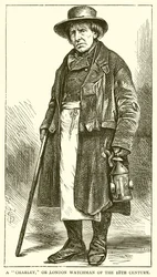 Ein Charley oder Londoner Wachmann des 18. Jahrhunderts