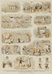 Ein Bauernhausurlaub (Farblithografie)