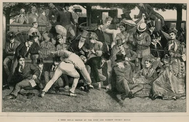 Ein guter Schlag - eine Skizze beim Eton und Harrow Cricketspiel