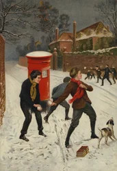 Ein hart umkämpfter Kampf (Chromolithografie)